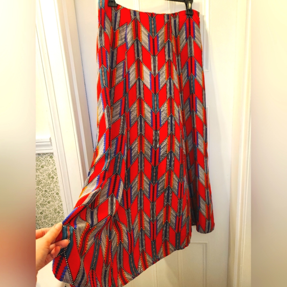 Mara Hoffman Colorful Silk Midi Skirt